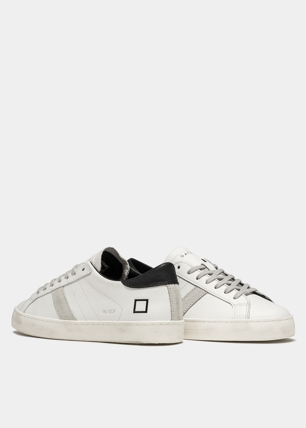 D.A.T.E. Sneakers Donna HILL LOW CALF WHITE BLACK (3)