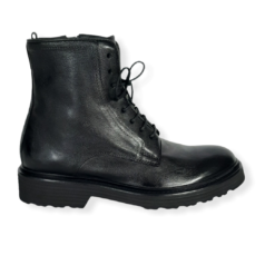 HUNDRED Scarpe Uomo M857-39 Anfibio Bufalo Nero.
