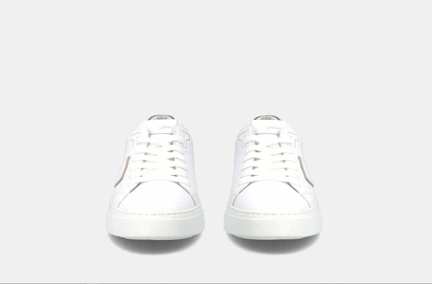 PHILIPPE MODEL Sneakers Uomo TEMPLE VEAU VINTAGE BLTU VW06 Blanc Vert (5)