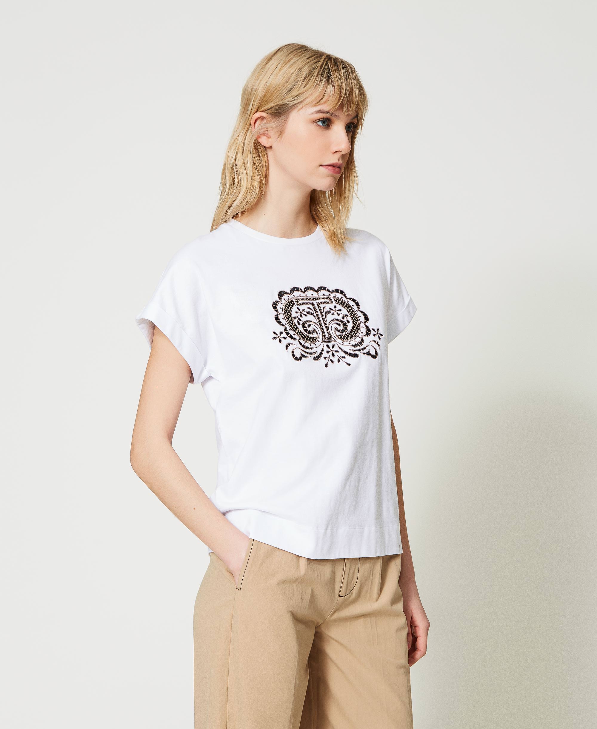 TWINSET T-Shirt 231TT2252 Bianco Ottico primavera estate 2023_2