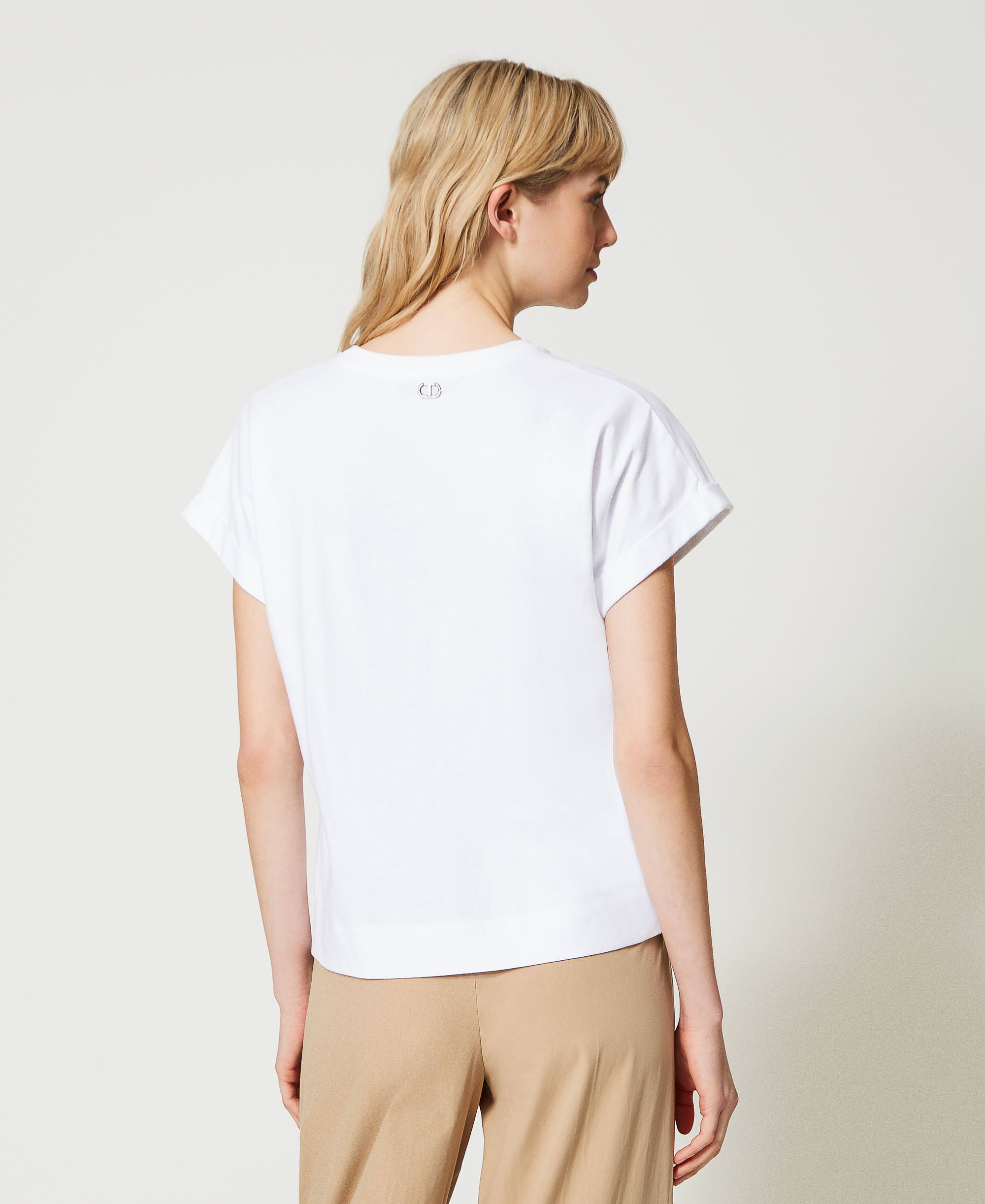 TWINSET T-Shirt 231TT2252 Bianco Ottico primavera estate 2023_3