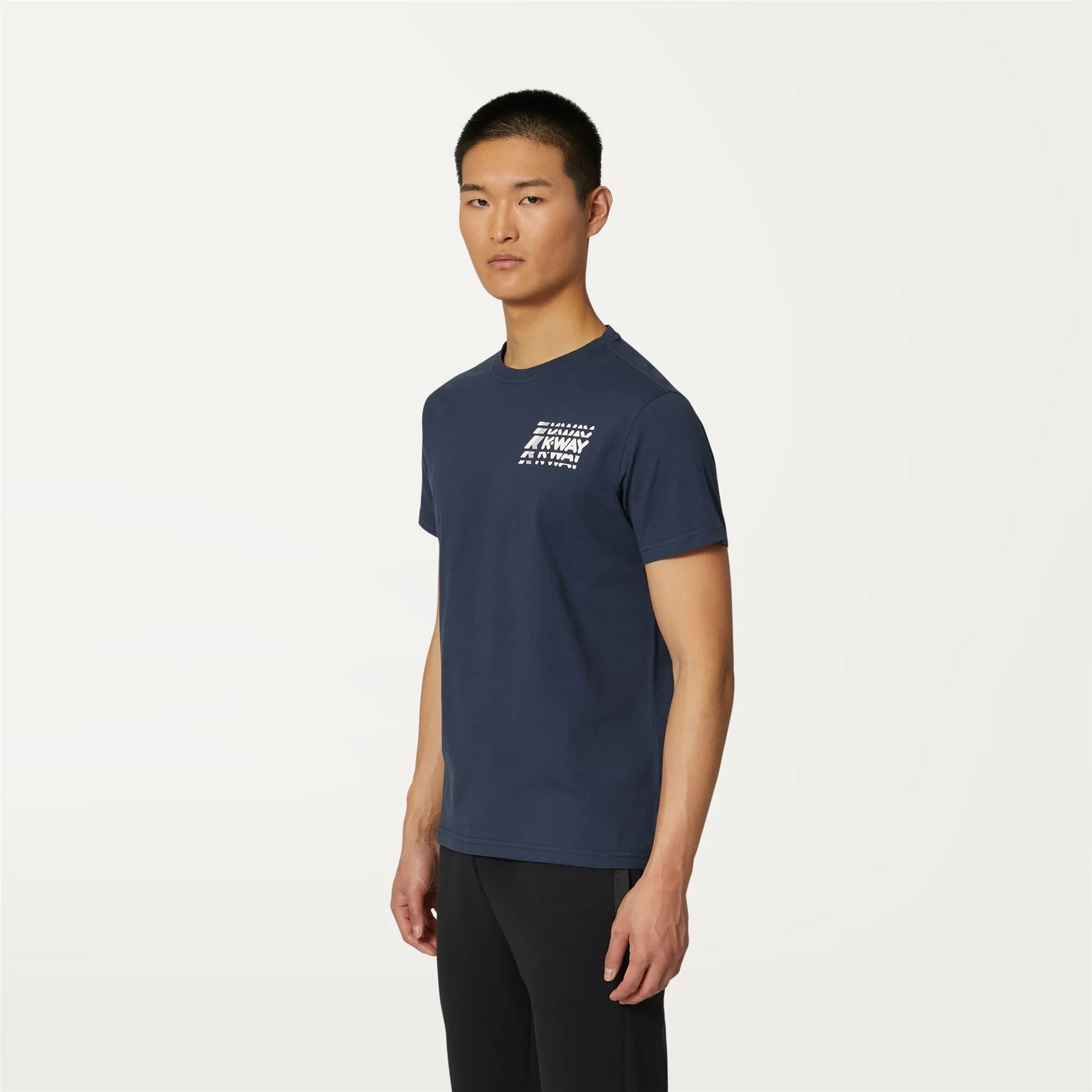 K-WAY T-Shirt Uomo ODOM MULTIPLE LETTERING K4127ZW Blue Depht K89 (2)
