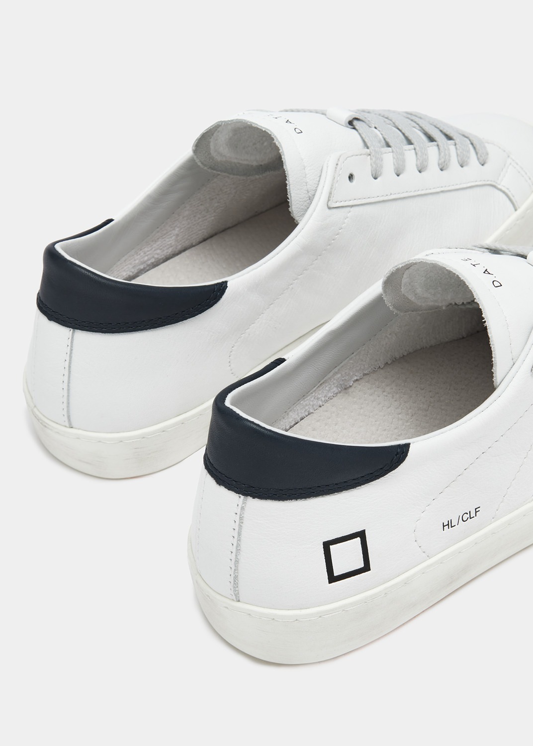 D.A.T.E. Sneakers Uomo HILL LOW CALF White-Blue (5)