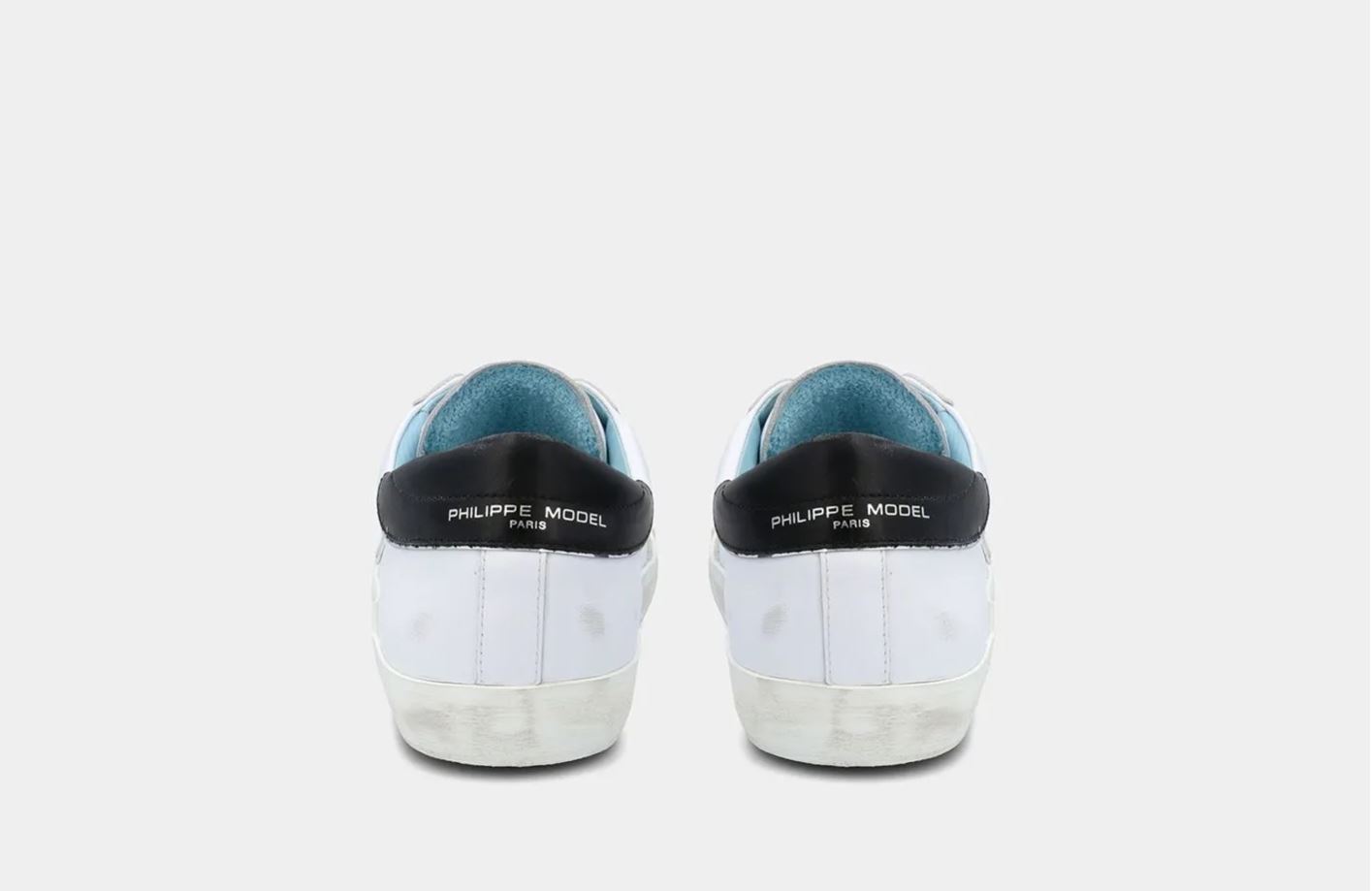 PHILIPPE MODEL Sneakers Uomo PRSX LOW MAN PRLU V022 Veau Blanc Noir (3)