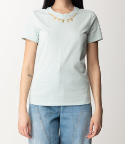 ELISABETTA FRANCHI T-shirt in jersey con charms MA01141E2 Acqua
