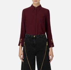 ELISABETTA FRANCHI Camicia in georgette CA09146E2 Rouge Noir