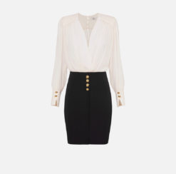 ELISABETTA FRANCHI Abito in crepe AB74247E2 Burro Nero