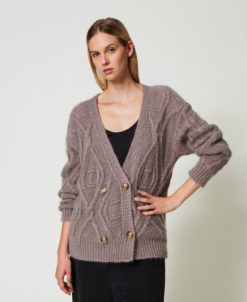 TWINSET Maglia Cardigan  242TT3312 Dark Taupe