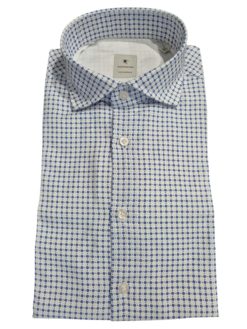BASTONCINO Camicia Uomo B3007 SIMO Bianco Blue 01