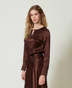 TWINSET Blusa Raso 242TF2123 Cioccolato