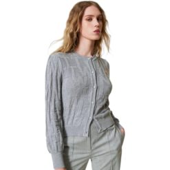 TWINSET Maglia Cardigan 242TP3602 Warm Melange Gray
