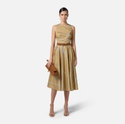 ELISABETTA FRANCHI Abito Cotone ABS5252E2 Paglia Burro