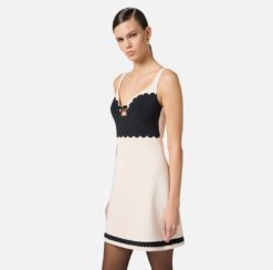 ELISABETTA FRANCHI Abito in crepe  AB70352E2 Burro Nero