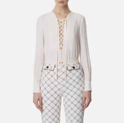 ELISABETTA FRANCHI Camicia in georgette CA00351E2 Burro