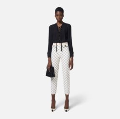 ELISABETTA FRANCHI Pantalone Crepe PAS7151E2 Burro Nero