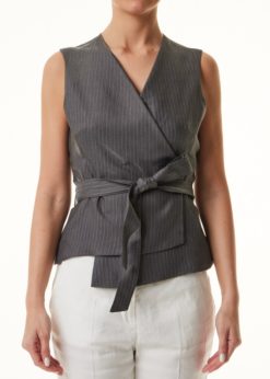 ALESSIA SANTI Gilet Gessato 511SD35022 Calamita