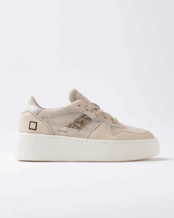 D.A.T.E. Sneakers Donna COURT PLATFORM HAIRY BEIGE