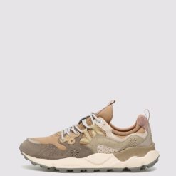 FLOWER MOUNTAIN Sneakers Uomo YAMANO 3 MAN SUEDE/NYLON  Col. GREY MUD OFF WHITE