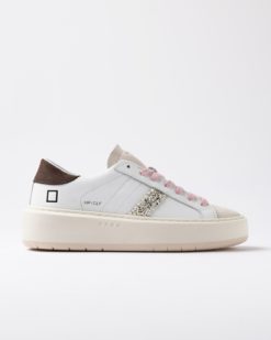 D.A.T.E. Sneakers Donna HILL LOW PLATFORM CALF WHITE PLATINUM