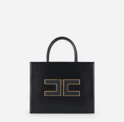 ELISABETTA FRANCHI Borsa Tote grande con logo BS32A56E2 Nero