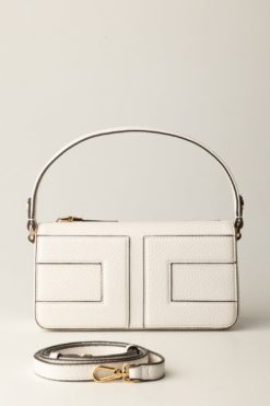 ELISABETTA FRANCHI Borsa a spalla con logo BS55A56E2 Milk
