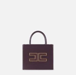 ELISABETTA FRANCHI Borsa Tote piccola con logo BS33A56E2 Merlot