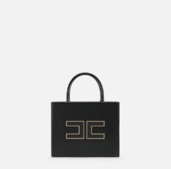 ELISABETTA FRANCHI Borsa Tote piccola con logo BS33A56E2 Nero