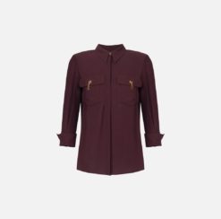 ELISABETTA FRANCHI Camicia in georgette di viscosa CA12256E2 Merlot