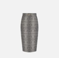 ELISABETTA FRANCHI Gonna in viscosa con stampa pitone GO14157E2 Nero