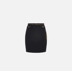 ELISABETTA FRANCHI Gonna con catena gioiello GO14857E2 Nero