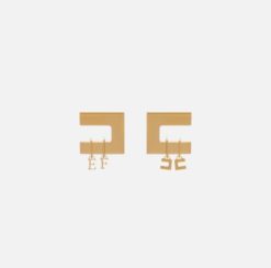 ELISABETTA FRANCHI Orecchini con charms a doppio logo OR03K56E2 Oro Giallo