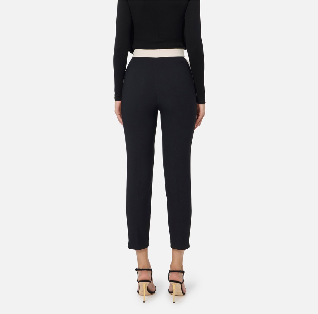 ELISABETTA FRANCHI -Pantaloni -bi color-PAT0156E2 Nero Milk (4)