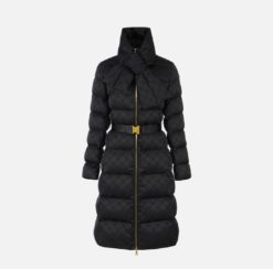ELISABETTA FRANCHI Piumino in tessuto vela jacquard PI84D56E2 Nero