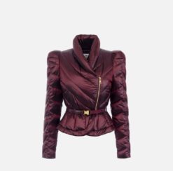 ELISABETTA FRANCHI Piumino in tessuto vela con baschina PI89Z56E2 Merlot