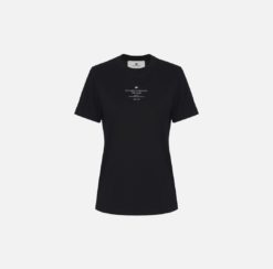 ELISABETTA FRANCHI T-shirt in jersey di cotone con stampa MA63D56E2 Nero