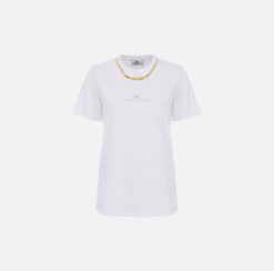 ELISABETTA FRANCHI T-shirt con stampa MA02856E2 Gesso