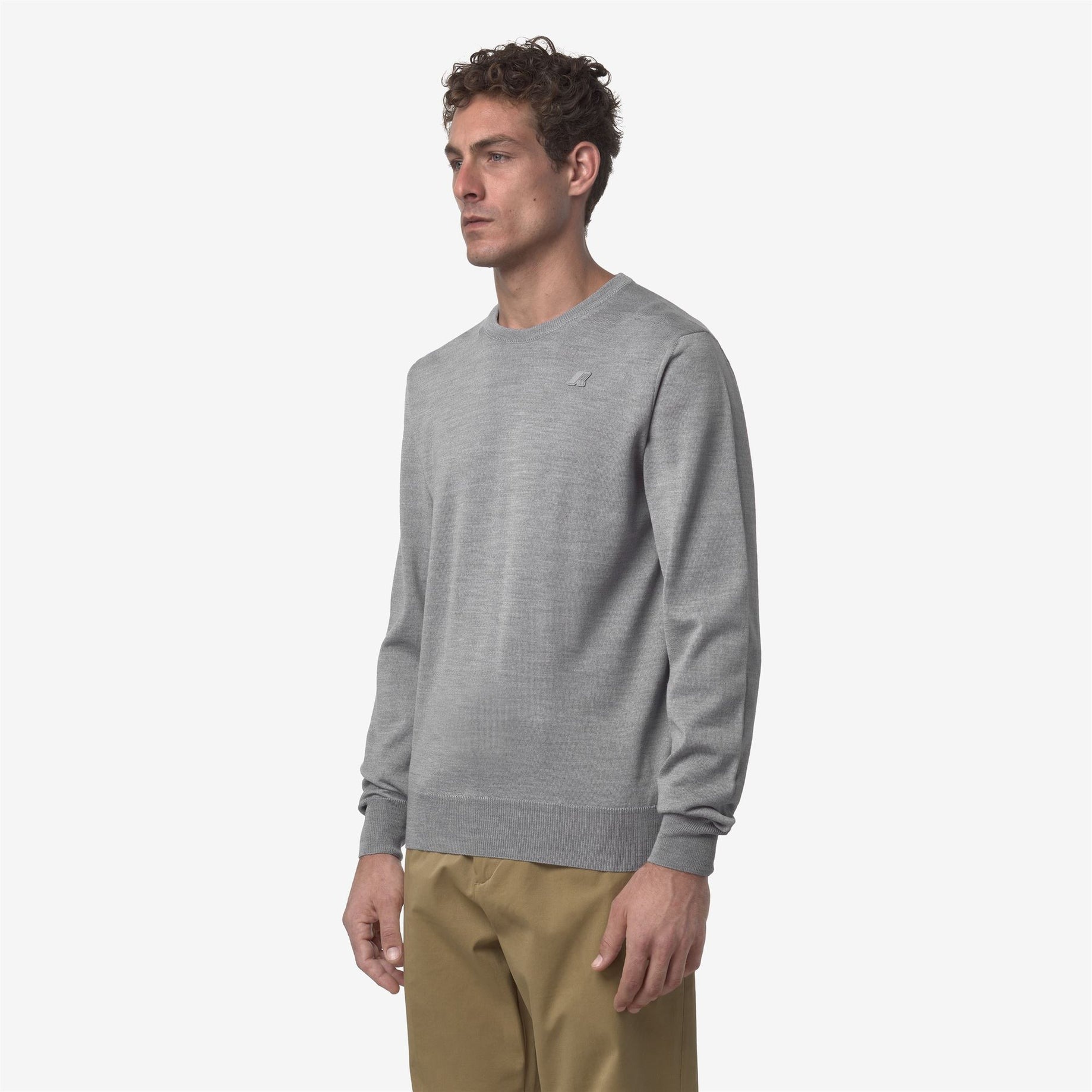K-WAY Maglia Uomo SEBASTIEN MERINO K2142EW Beige Greyish XBD (2)