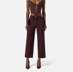 ELISABETTA FRANCHI Jeans in drill di cotone PJ04D56E2 Merlot