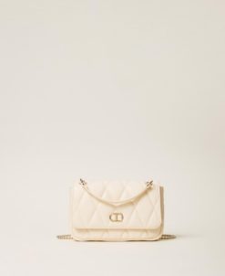 TWINSET  Borsa Media Trapuntata EcoPelle 252TB7053 Parchment