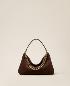 TWINSET  Borsa Tracolla Liliane Suede 252TB7162 Coffee