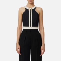 ELISABETTA FRANCHI Top color block  TOT0156E2 Nero Milk