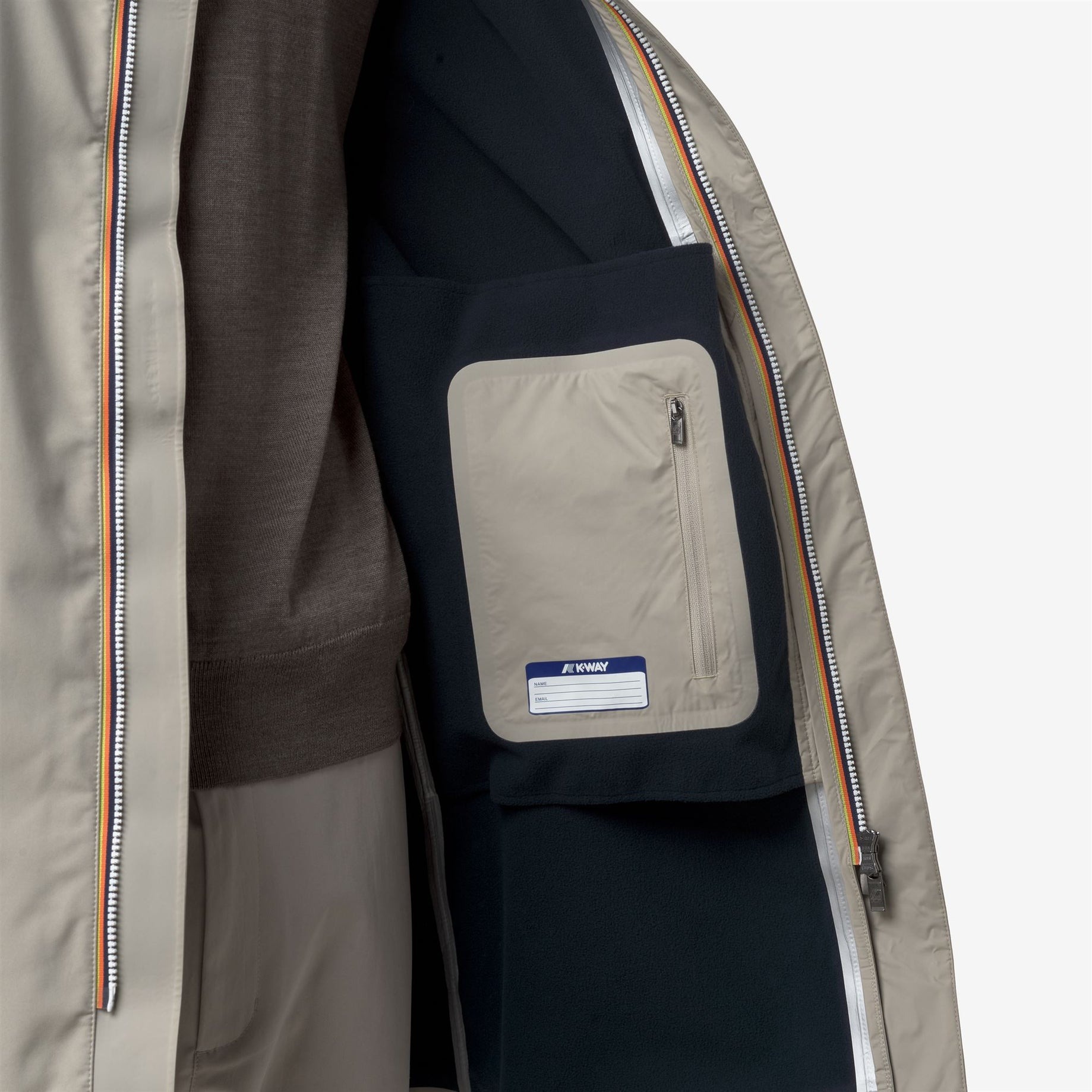 K-WAY Giaccone Uomo THOMAS BONDED K7126WW Beige Cashmere Blu Depth B2A (5)