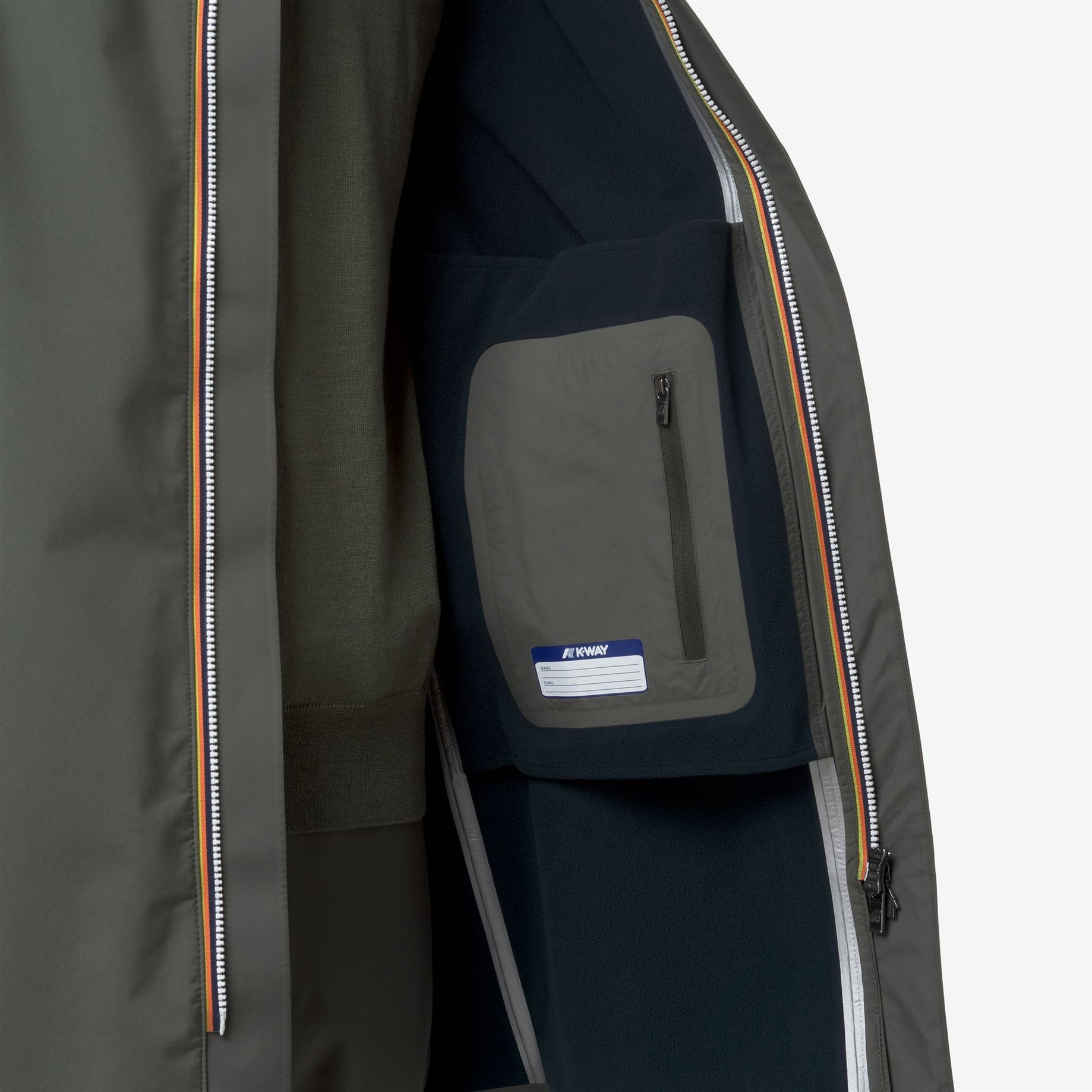 K-WAY Giaccone Uomo THOMAS BONDED K7126WW Green Blackish Blue Depth AF0 (5)