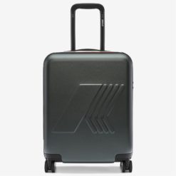 K-WAY Trolley rigido unisex con ruote a 360° EUDOXIE LOGO K81372W Green Blackish WMR