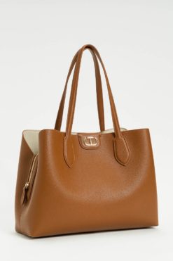 TWINSET  Borsa Shopper Bicolore 252TB7150 Land Parchment