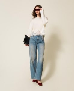 TWINSET Jeans con Brillantini 252TT2270 Denim Blu