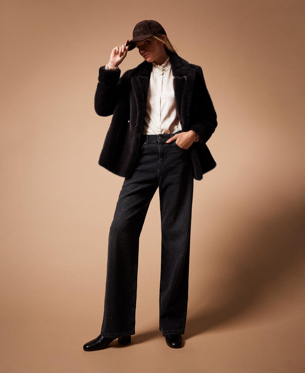 TWINSET Jeans con Brillantini 252TT2271 Denim Nero (1)