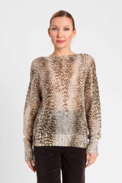 TWINSET Maglia 252TT3501 Animalier Brown