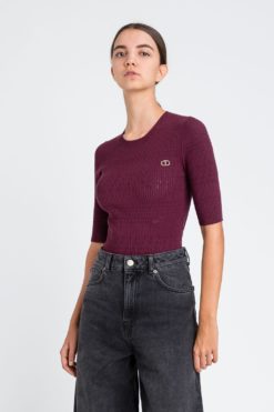 TWINSET Maglia a Costine 252TP3240 Winetasting