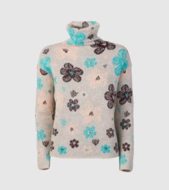 ALESSIA SANTI Maglia Donna Dolcevita 521SD53079 Beige Ceramica  Bordeaux